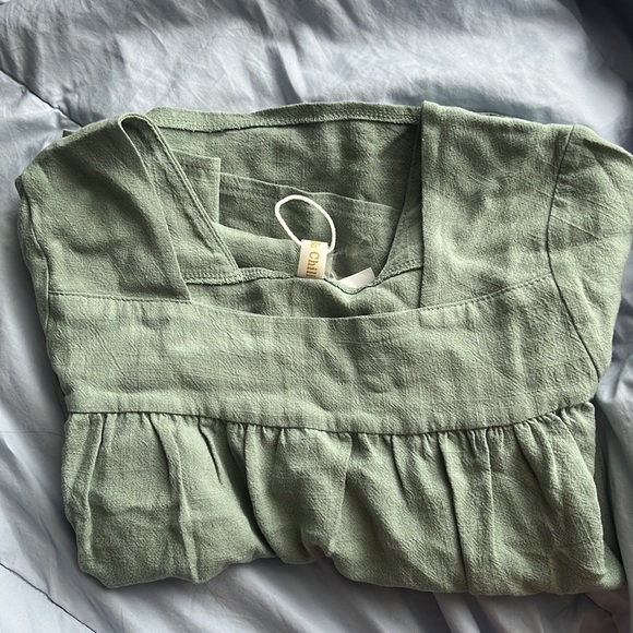 NWT Mint Green Square Neck Short Sleeve Blouse size small - Picture 5 of 8